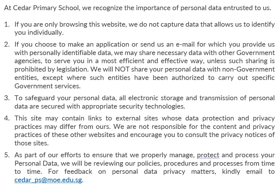 Cedar Privacy Statements